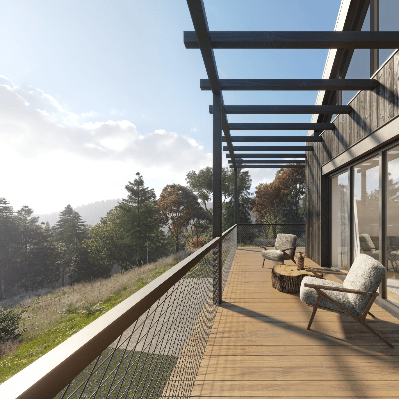 Chata s výhledem do přírody